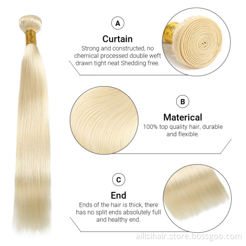 Wholesale  613 Brazilian Human Hair Weave Bundles Double Weft Human Hair extension 10A Mink Virgin Brazilian Hair Vendors